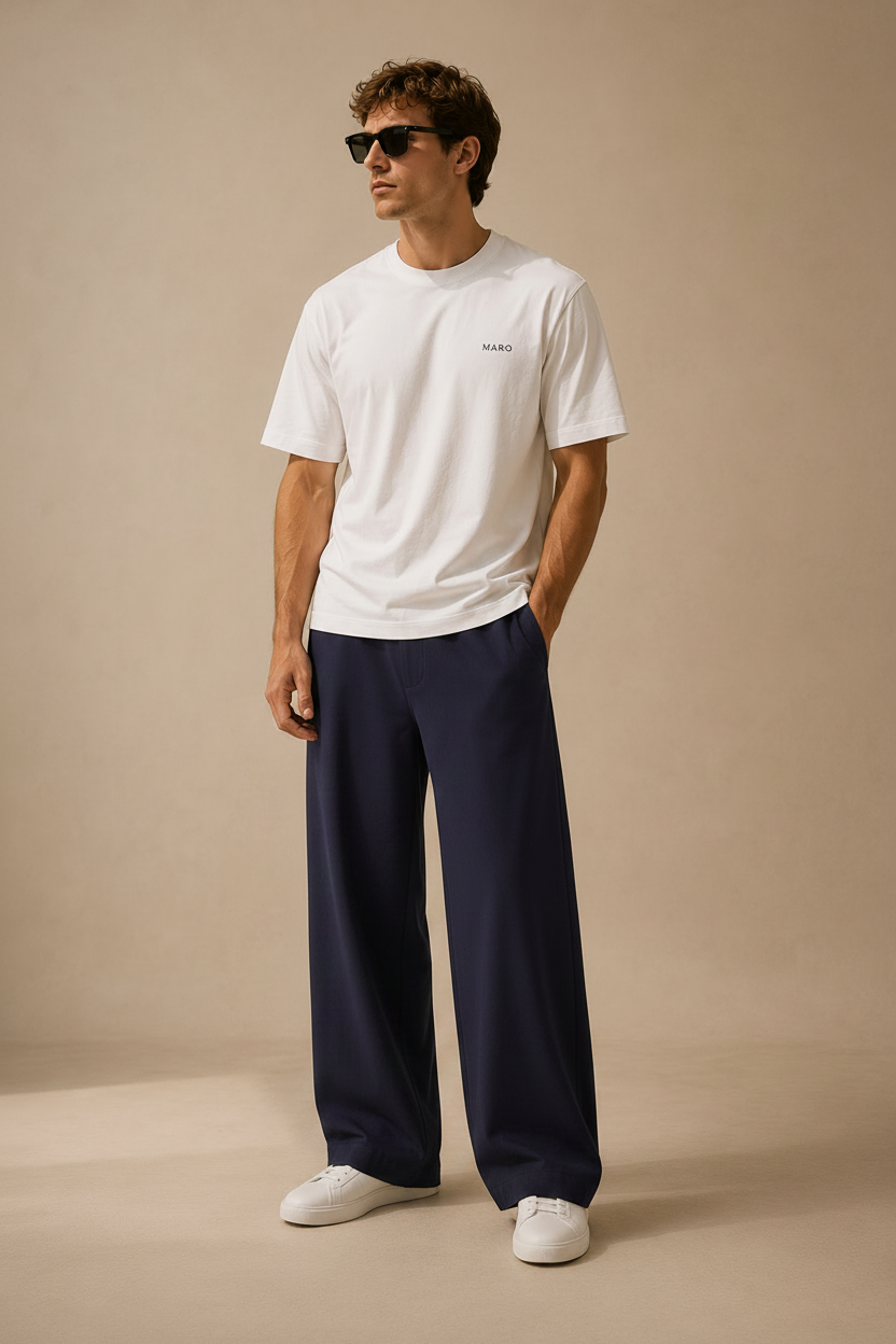 MARO Wide-Leg Pants NAVY